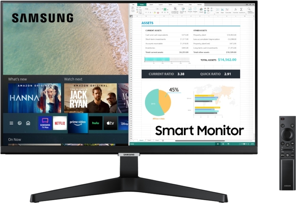 Samsung 24" S24AM506NU FHD IPS LED HDMI/Bluetooth/WiFi fekete SMART monitor távirányítóval