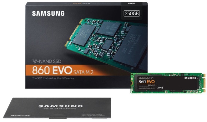 Samsung 250GB SATA3 860 EVO M.2 SATA (MZ-N6E250BW) SSD