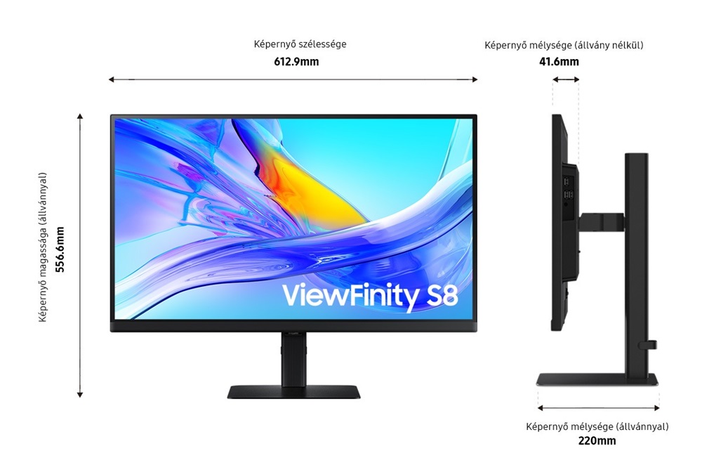 Samsung 27" LS27D800UAUXEN ViewFinity S8 S80UD 4K UHD IPS DP/HDMI/USB/USB-C/RJ45 monitor