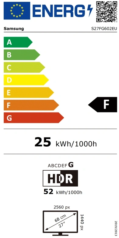 Samsung 27" LS27FG602EUXEN Odyssey G6 QHD IPS 350Hz HDMI, DP Pivot gamer monitor