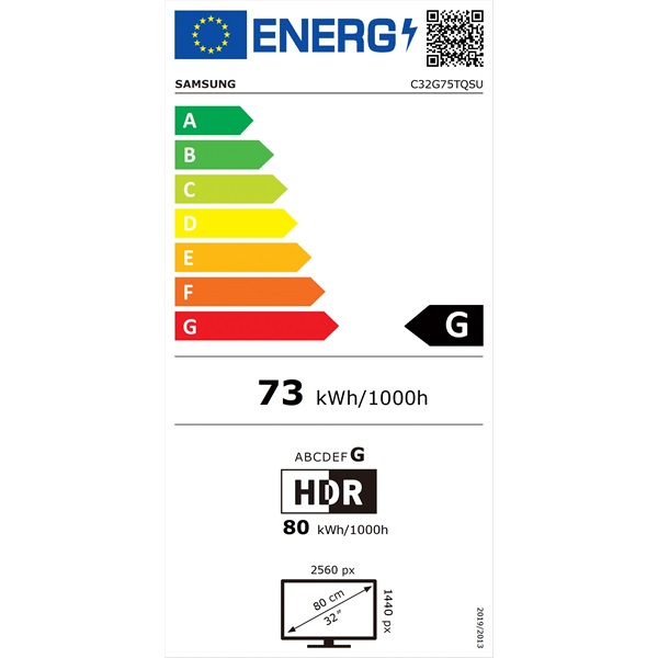 Samsung 31,5" C32G75TQSU QLED WQHD HDMI 2Display port 240Hz ívelt kijelzős monitor