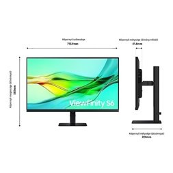 Samsung 32" LS32D600UAUXEN ViewFinity S6 S60UD QHD IPS DP/HDMI/USB/USB-C/RJ45 monitor
