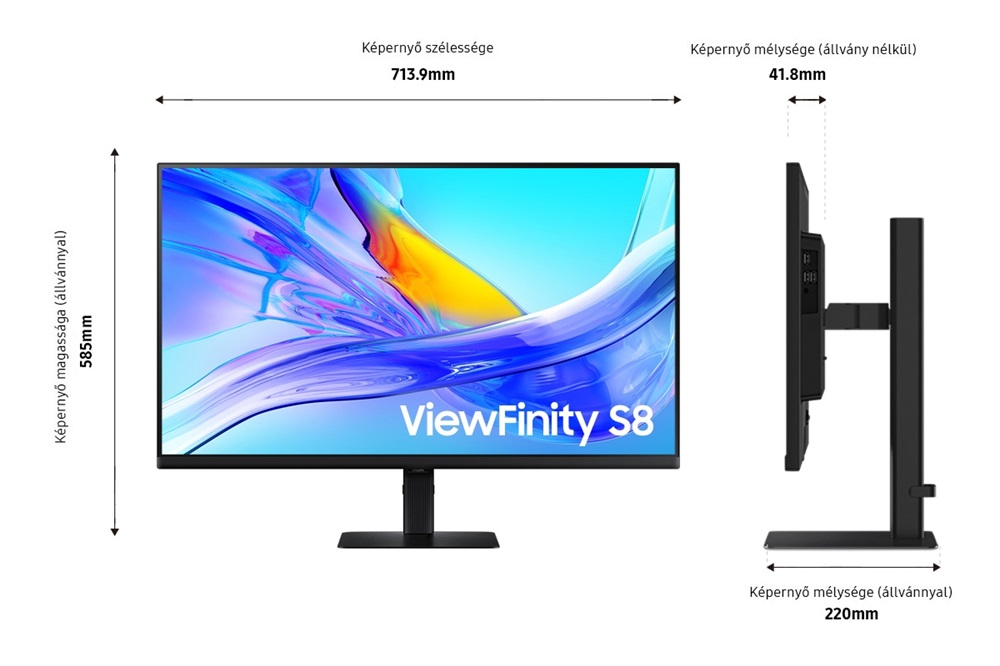 Samsung 32" LS32D800UAUXEN ViewFinity S8 S80UD 4K UHD IPS DP/HDMI/USB/USB-C/RJ45 monitor
