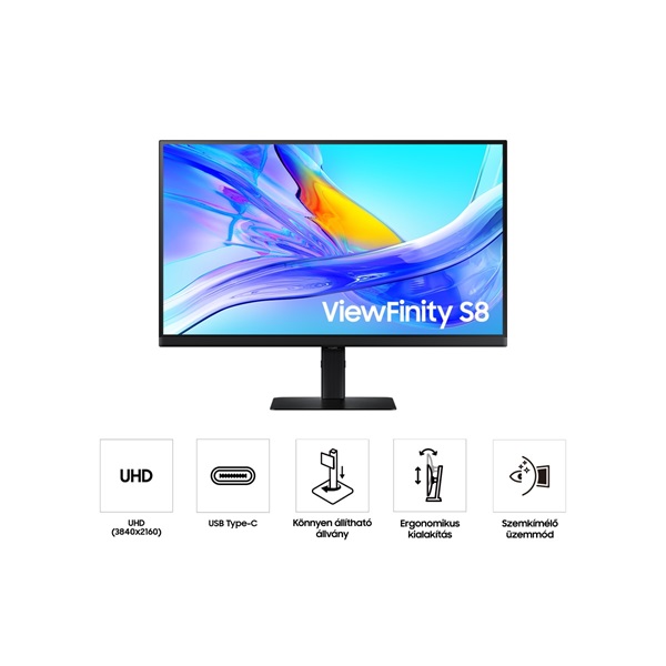 Samsung 32" LS32D800UAUXEN ViewFinity S8 S80UD 4K UHD IPS DP/HDMI/USB/USB-C/RJ45 monitor