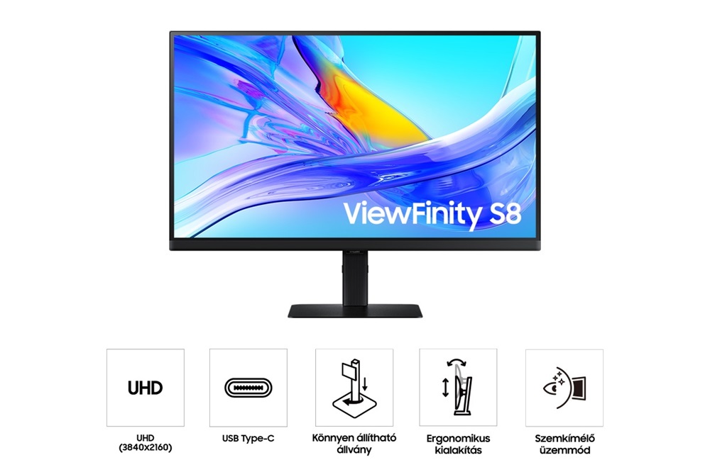 Samsung 32" LS32D800UAUXEN ViewFinity S8 S80UD 4K UHD IPS DP/HDMI/USB/USB-C/RJ45 monitor