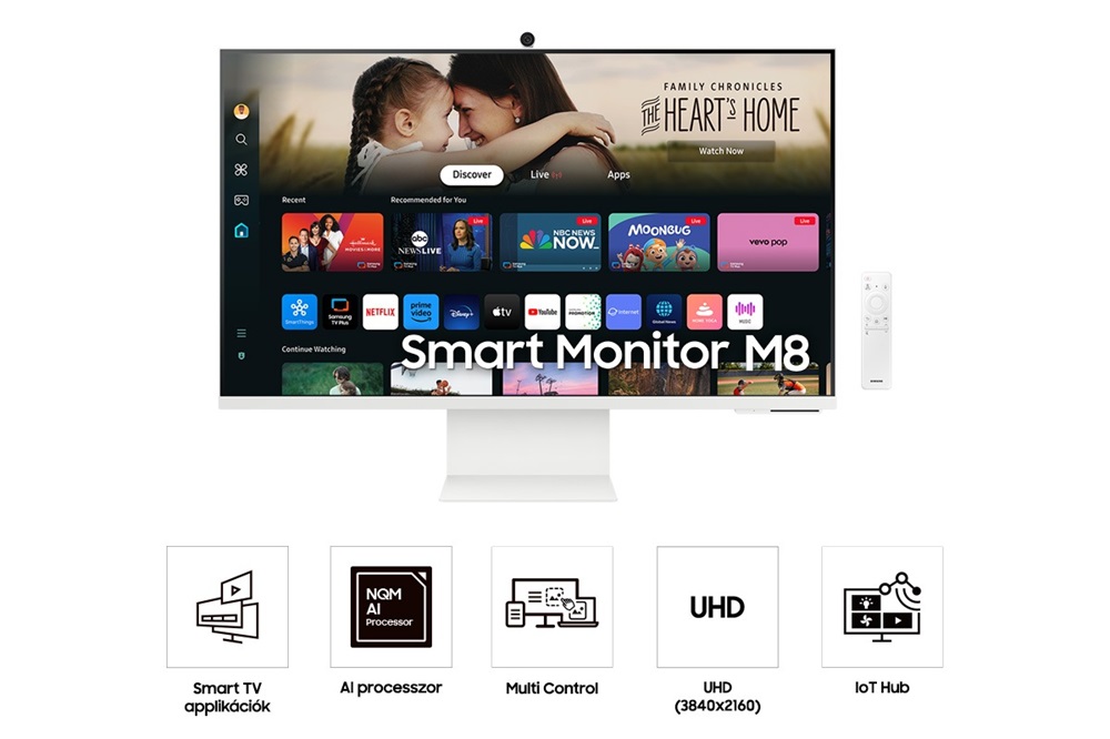 Samsung 32" LS32DM801UUXDU M8 4K UHD VA HDMI/USB/USB-C/Wi-Fi/Bluetooth smart monitor