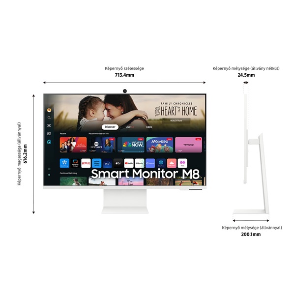 Samsung 32" LS32DM801UUXDU M8 4K UHD VA HDMI/USB/USB-C/Wi-Fi/Bluetooth smart monitor
