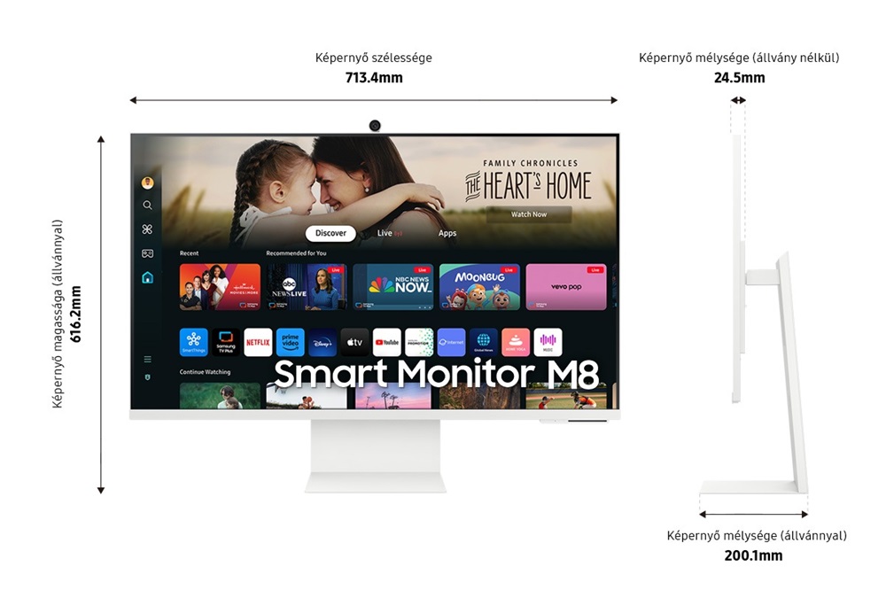 Samsung 32" LS32DM801UUXDU M8 4K UHD VA HDMI/USB/USB-C/Wi-Fi/Bluetooth smart monitor