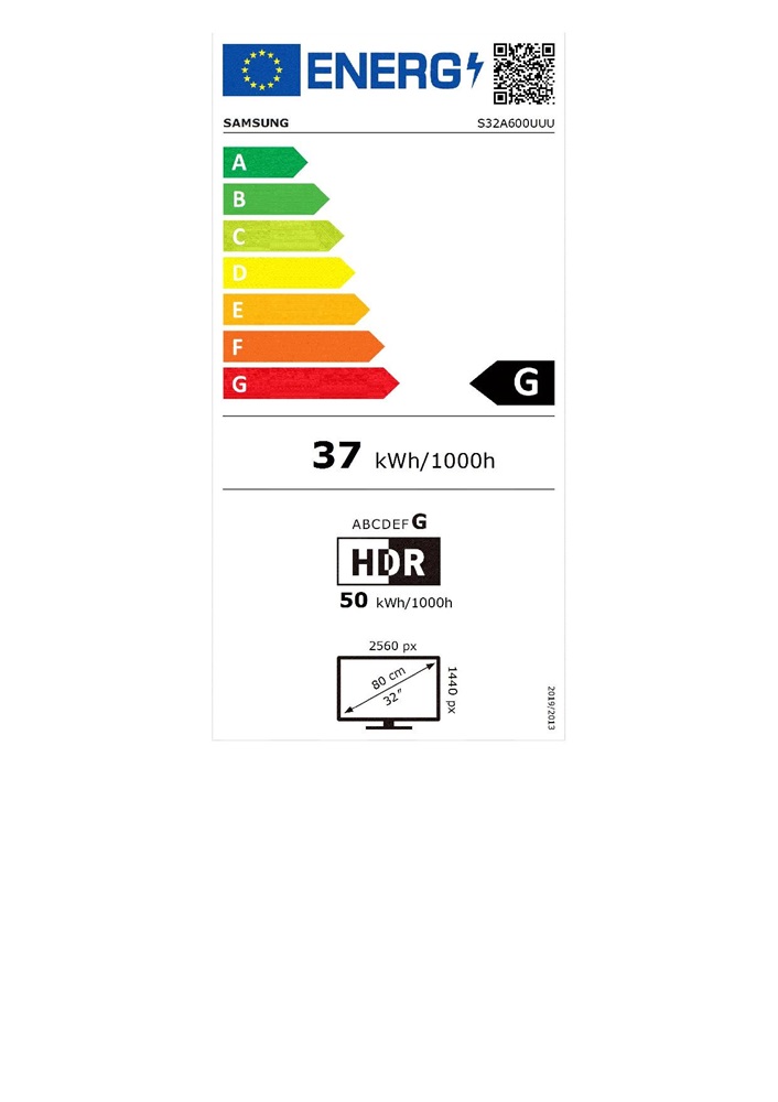 Samsung 32" S32A600UUU QHD VA DP/HDMI HDR10 monitor
