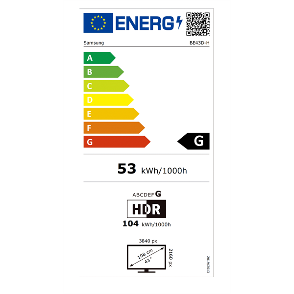 Samsung 43" BED-H Crystal 4K UHD Smart Business TV