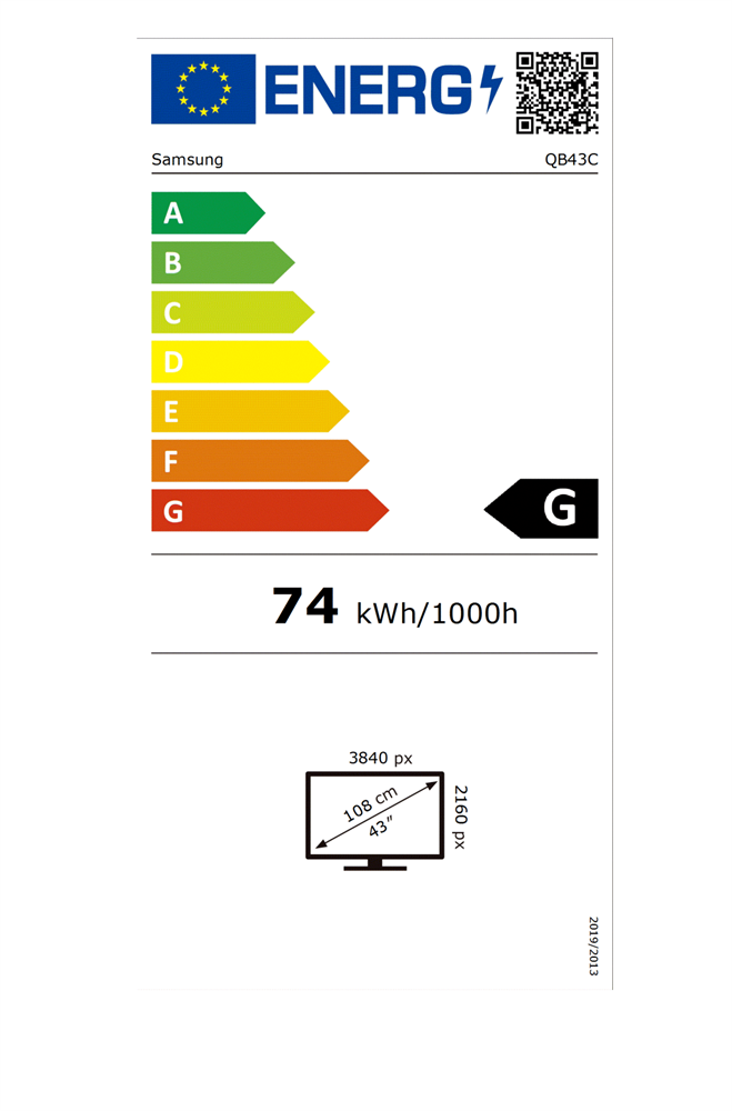 Samsung 43" QBC Crystal UHD 4K USB/HDMI/LAN/Wi-Fi LFD kijelző