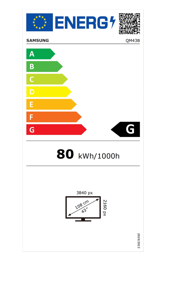 Samsung 43" QM43B 4K UHD IPS LFD kijelző