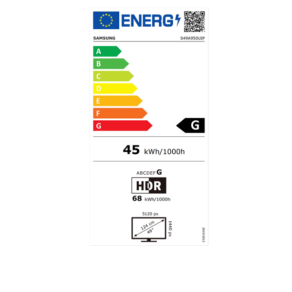Samsung 49" LS49A950UIPXEN DQHD HDMI/DP ívelt kijelzős monitor