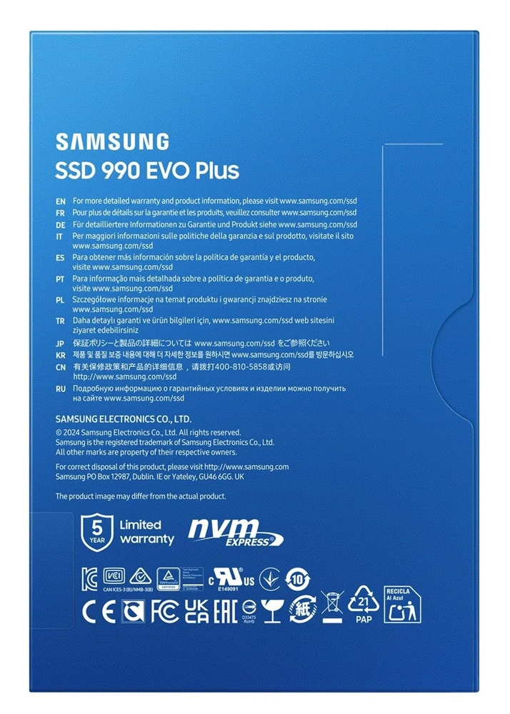 Samsung 4TB M.2 PCIe 4.0 990 EVO Plus (MZ-V9S4T0BW) SSD