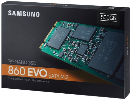 Samsung 500GB SATA3 860 EVO M.2 SATA (MZ-N6E500BW) SSD