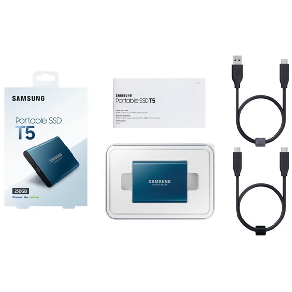 Samsung 500GB USB 3.1 (MU-PA500B/EU) kék T5 külső SSD