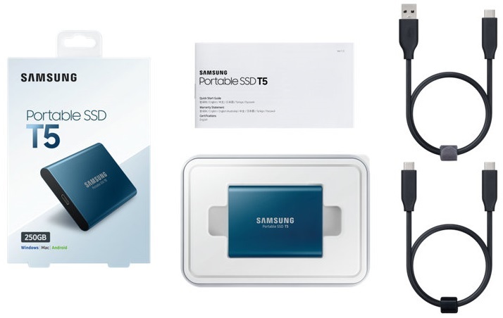 Samsung 500GB USB 3.1 (MU-PA500B/EU) kék T5 külső SSD