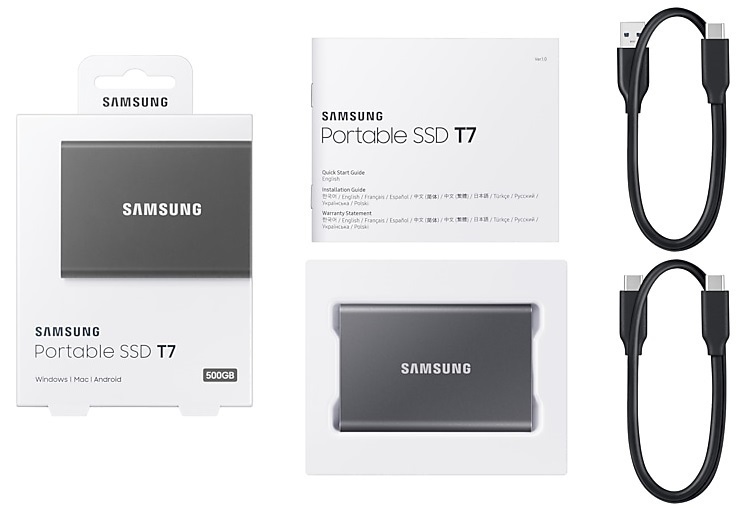 Samsung 500GB USB 3.2 (MU-PC500T/WW) szürke T7 külső SSD