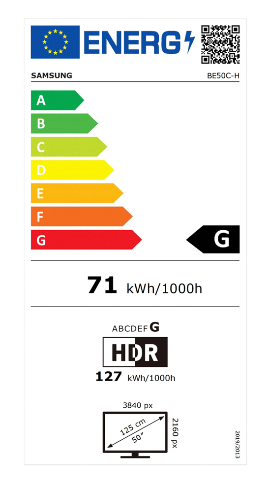 Samsung 50" LH50BECHLGUXEN Business 4K UHD smart LFD kijelző