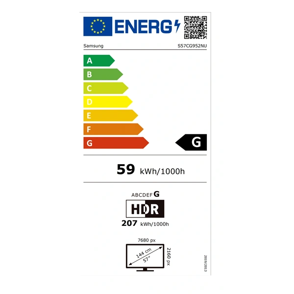 Samsung 57" G95NC 7680x2160 VA 240Hz VA HDMI/DP/USB ívelt gamer monitor