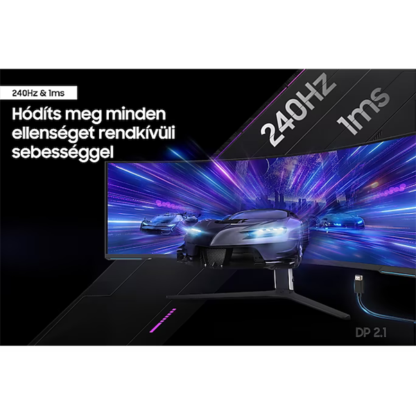 Samsung 57" G95NC 7680x2160 VA 240Hz VA HDMI/DP/USB ívelt gamer monitor