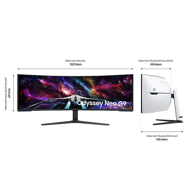 Samsung 57" G95NC 7680x2160 VA 240Hz VA HDMI/DP/USB ívelt gamer monitor