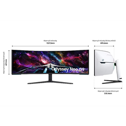 Samsung 57" G95NC 7680x2160 VA 240Hz VA HDMI/DP/USB ívelt gamer monitor
