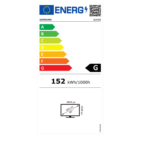Samsung 65" LH65QHBEBGCXEN Signage QHB 4K UHD VA LFD kijelző