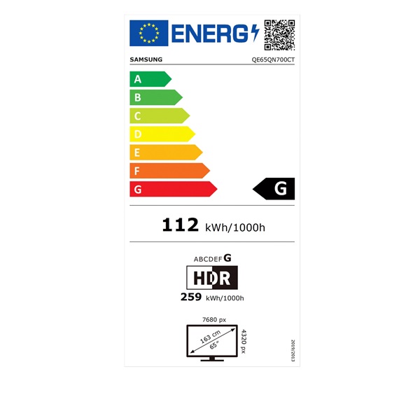 Samsung 65" QE65QN700CTXXH 8K UHD Smart Neo QLED Mini LED TV