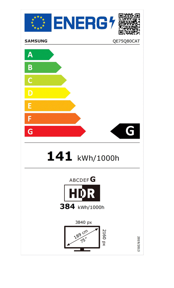 Samsung 75" QE75Q80CATXXH 4K UHD Smart QLED TV