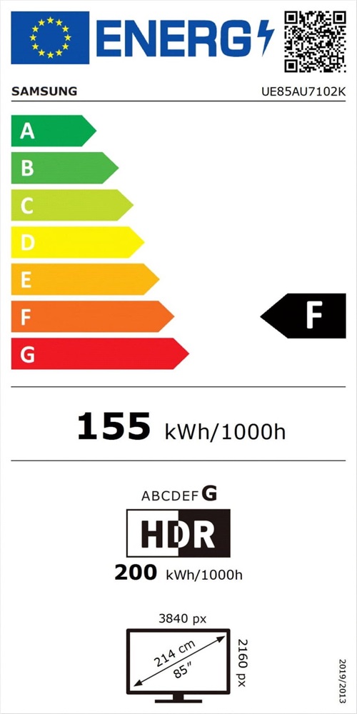 Samsung 85" UE85AU7102KXXH 4K UHD Smart LED TV