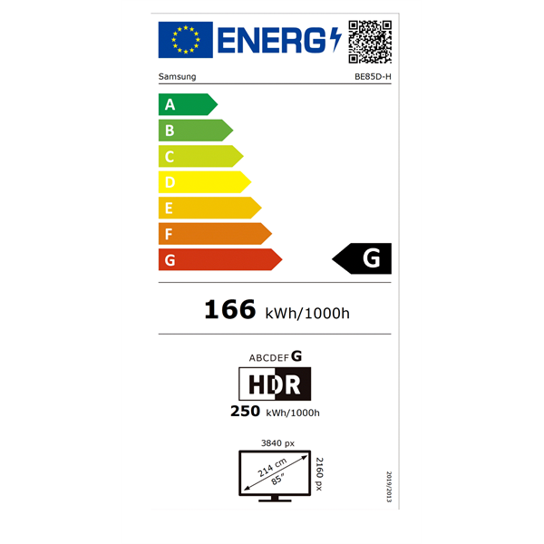 Samsung 85" BED-H Crystal 4K UHD Smart Business TV