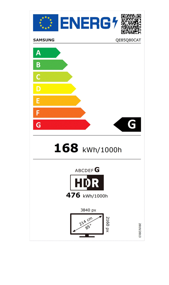 Samsung 85" QE85Q80CATXXH 4K UHD Smart QLED TV