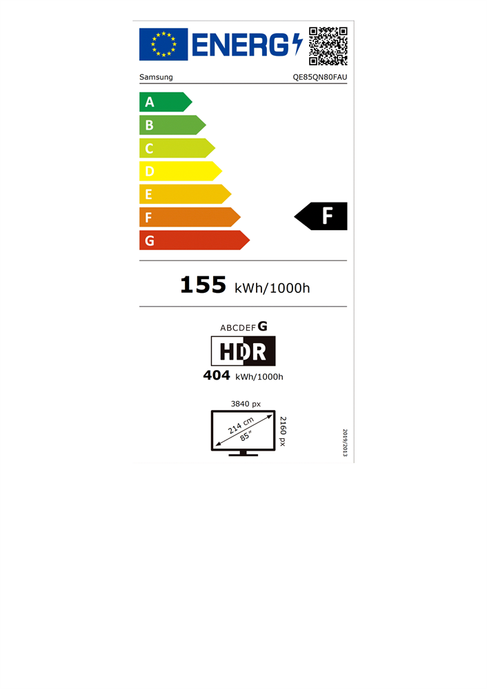 Samsung 85" QE85QN80FAUXXH 4K UHD Smart Neo QLED Mini LED TV