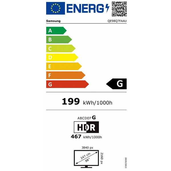 Samsung 98" QE98Q7FAAUXXH 4K UHD QLED AI Smart TV