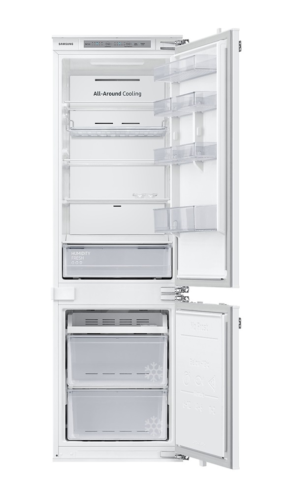 Samsung BRB26612EWW/EF alulfagyasztós, beépíthető, Hűtő:193L, Fagyasztó:74L, hűtőszekrény