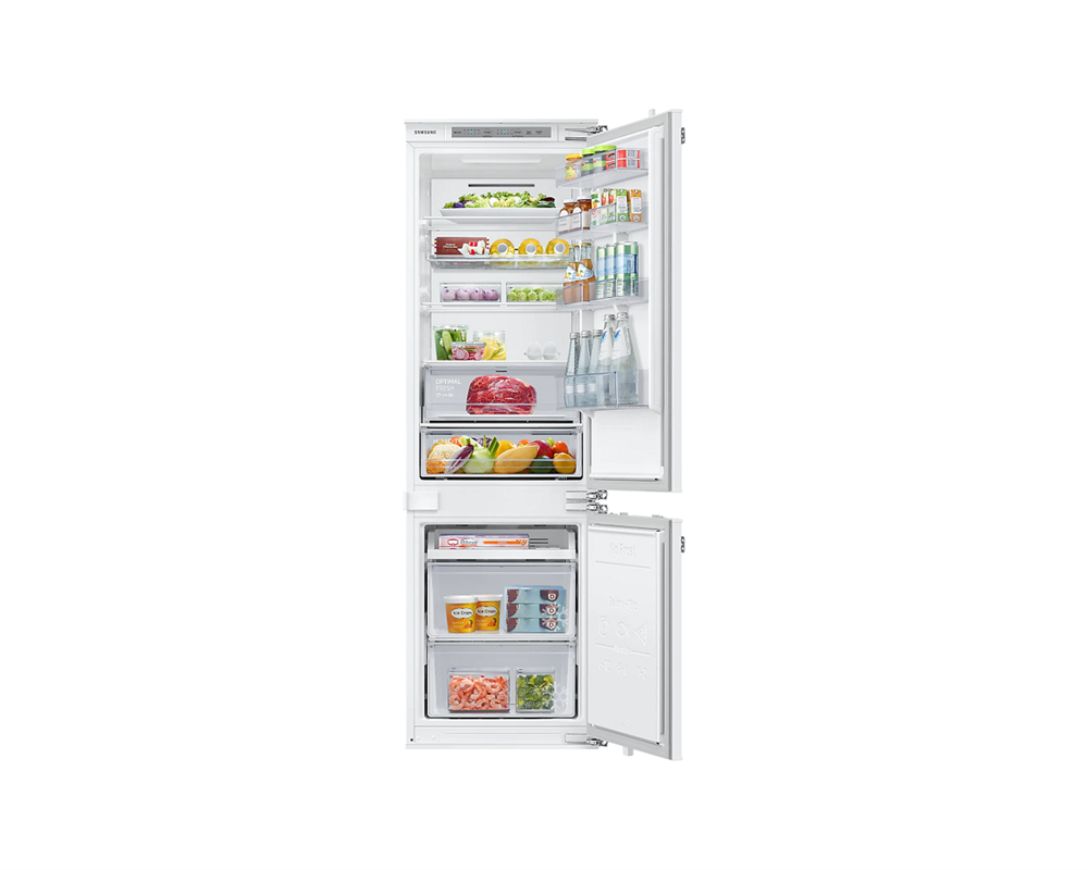 Samsung BRB26615FWW/EF alulfagyasztós, beépíthető, Hűtő:193L, Fagyasztó:74L, No frost hűtőszekrény