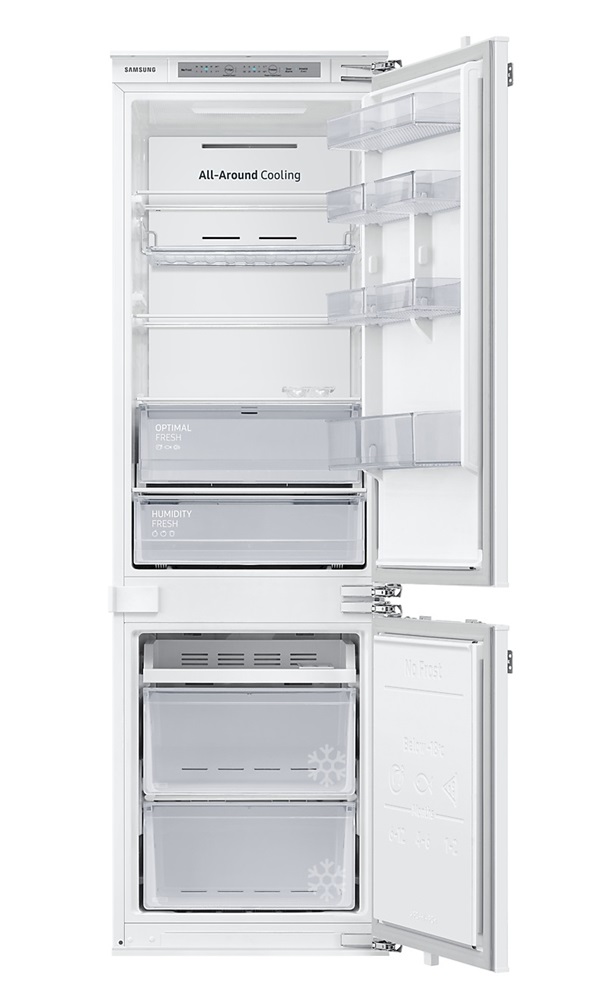 Samsung BRB26615FWW/EF alulfagyasztós, beépíthető, Hűtő:193L, Fagyasztó:74L, No frost hűtőszekrény