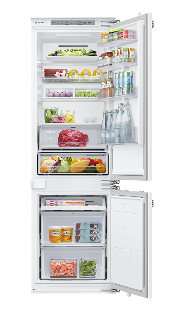 Samsung BRB26615FWW/EF alulfagyasztós, beépíthető, Hűtő:193L, Fagyasztó:74L, No frost hűtőszekrény