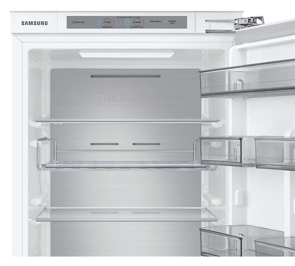 Samsung BRB26715DWW/EF alulfagyasztós, beépíthető, Hűtő:190L, Fagyasztó:74L, Twin Cooling Plus hűtőszekrény