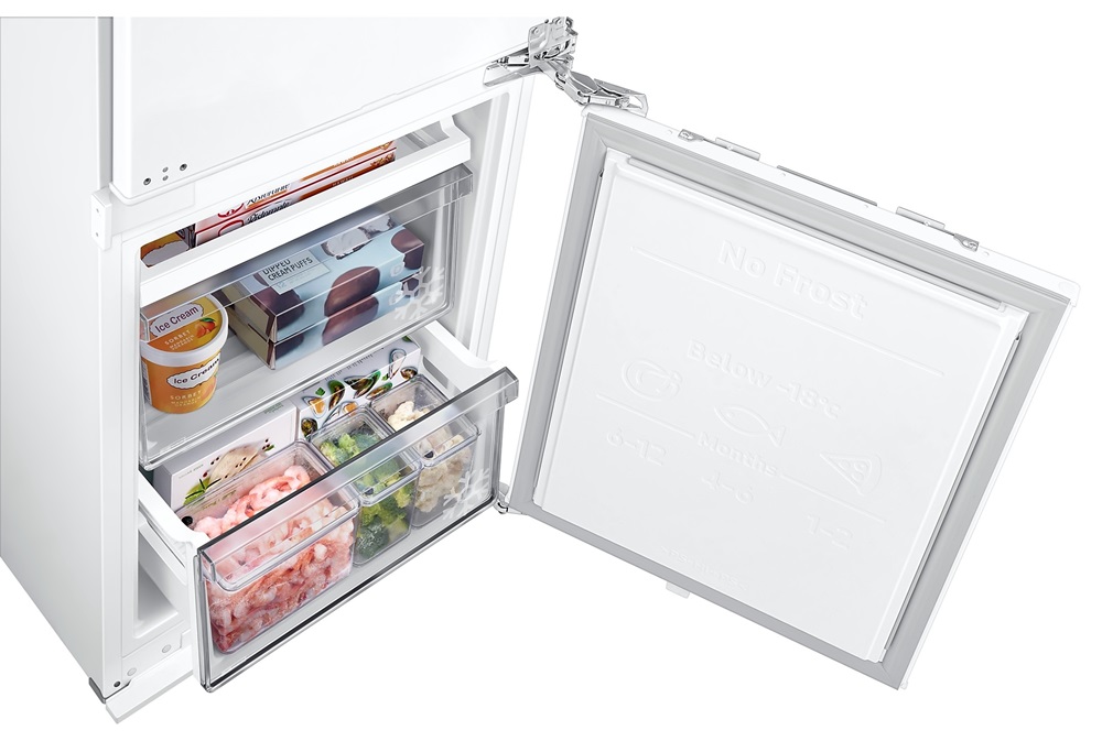 Samsung BRB26715DWW/EF alulfagyasztós, beépíthető, Hűtő:190L, Fagyasztó:74L, Twin Cooling Plus hűtőszekrény