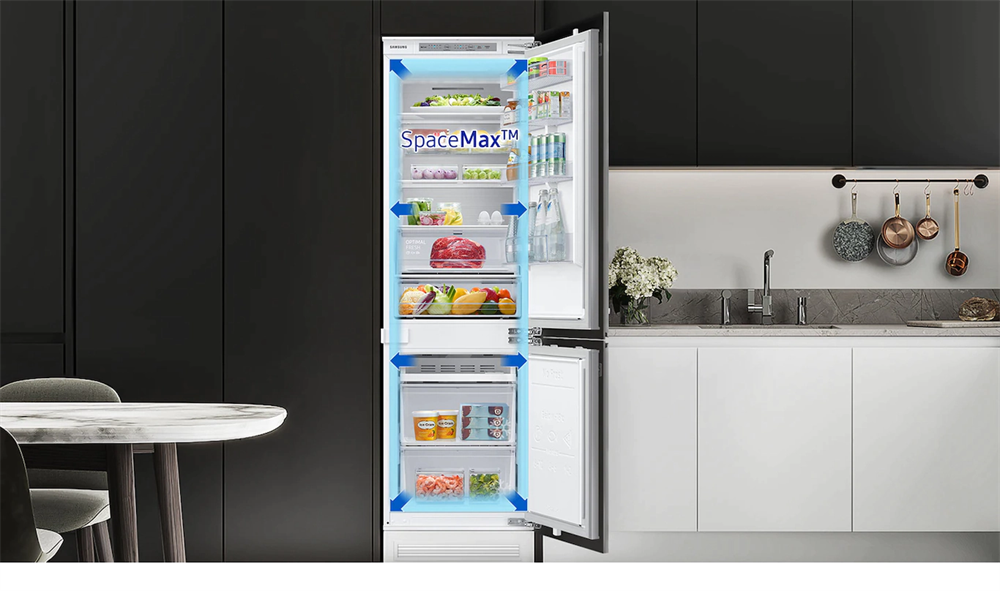 Samsung BRB30715EWW/EF alulfagyasztós, beépíthető, Hűtő:220L, Fagyasztó:74L, Twin Cooling Plus hűtőszekrény