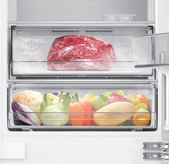 Samsung BRB30715EWW/EF alulfagyasztós, beépíthető, Hűtő:220L, Fagyasztó:74L, Twin Cooling Plus hűtőszekrény