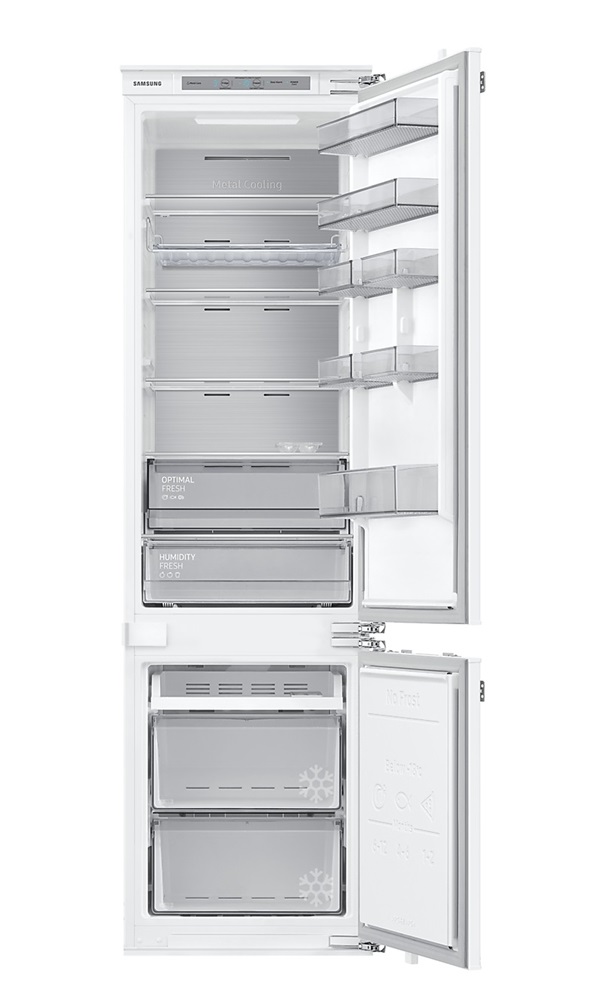 Samsung BRB30715EWW/EF alulfagyasztós, beépíthető, Hűtő:220L, Fagyasztó:74L, Twin Cooling Plus hűtőszekrény