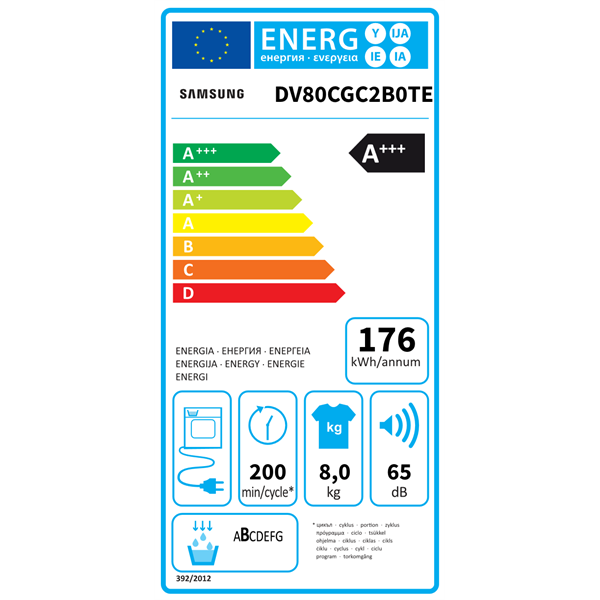 Samsung DV80CGC2B0TELE fehér, 8 kg, hőszivattyús, szárítógép (Újszerű)