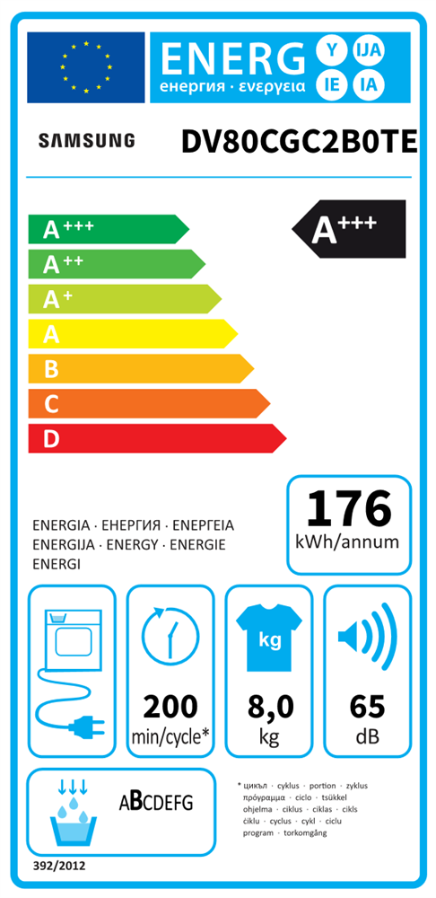Samsung DV80CGC2B0TELE fehér, 8 kg, hőszivattyús, szárítógép (Újszerű)