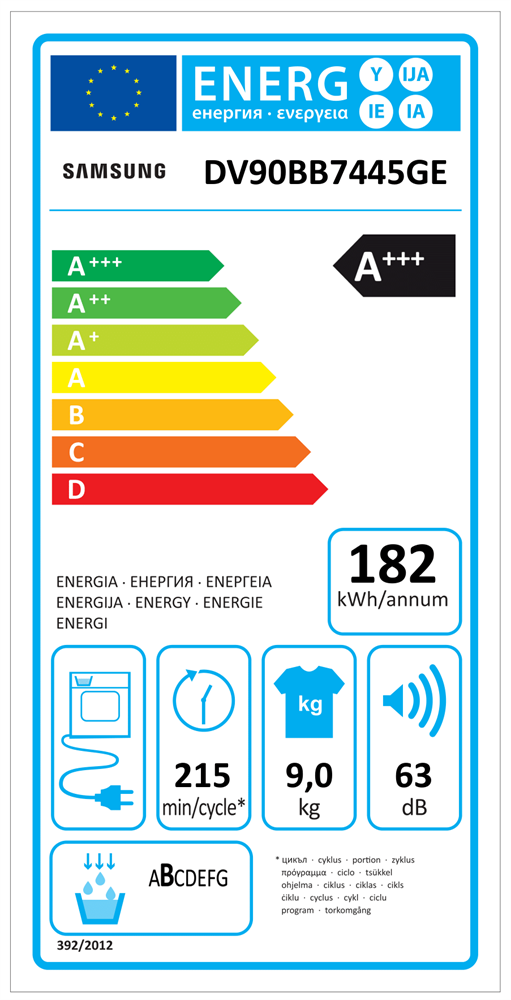 Samsung DV90BB7445GES6 fehér, 9 kg, hőszivattyús, szárítógép