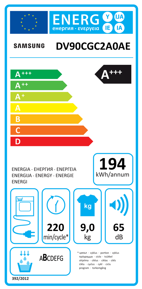 Samsung DV90CGC2A0AELE fehér, 9 kg, hőszivattyús, szárítógép (Újszerű)