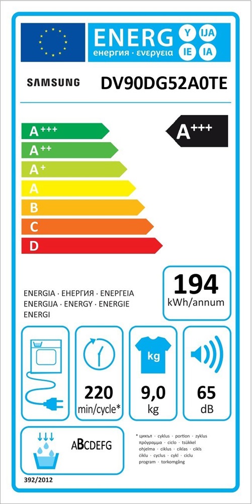 Samsung DV90DG52A0TELE fehér, 9 kg, hőszivattyús, szárítógép