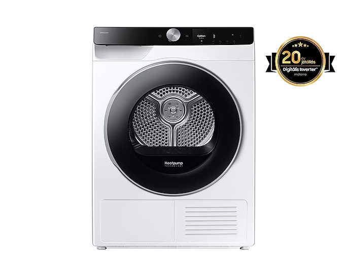 Samsung DV90T6240LK/S6 fehér, 9 kg, hőszivattyús, szárítógép
